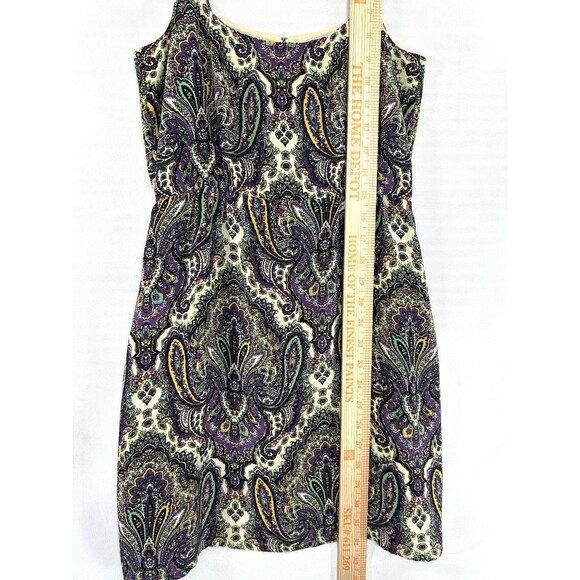 J Crew Tank Top 00 Purple Silk Blend Babydoll Spaghetti Strap Paisley Lined - Picture 6 of 8